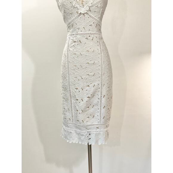 Saylor Crochet Floral Midi Dress Rare Vintage Size Large - Picture 8 of 11